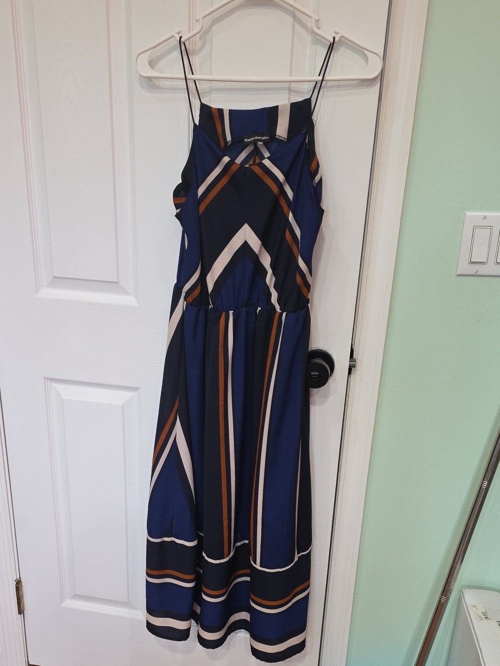 Navy Striped Spaghetti-Strap Midi Dress by Mossimo Supply Co.